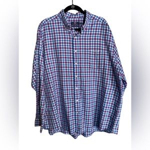 Vineyard Vines Blue Red Plaid Classic Fit Tucker Button Up Shirt XXL